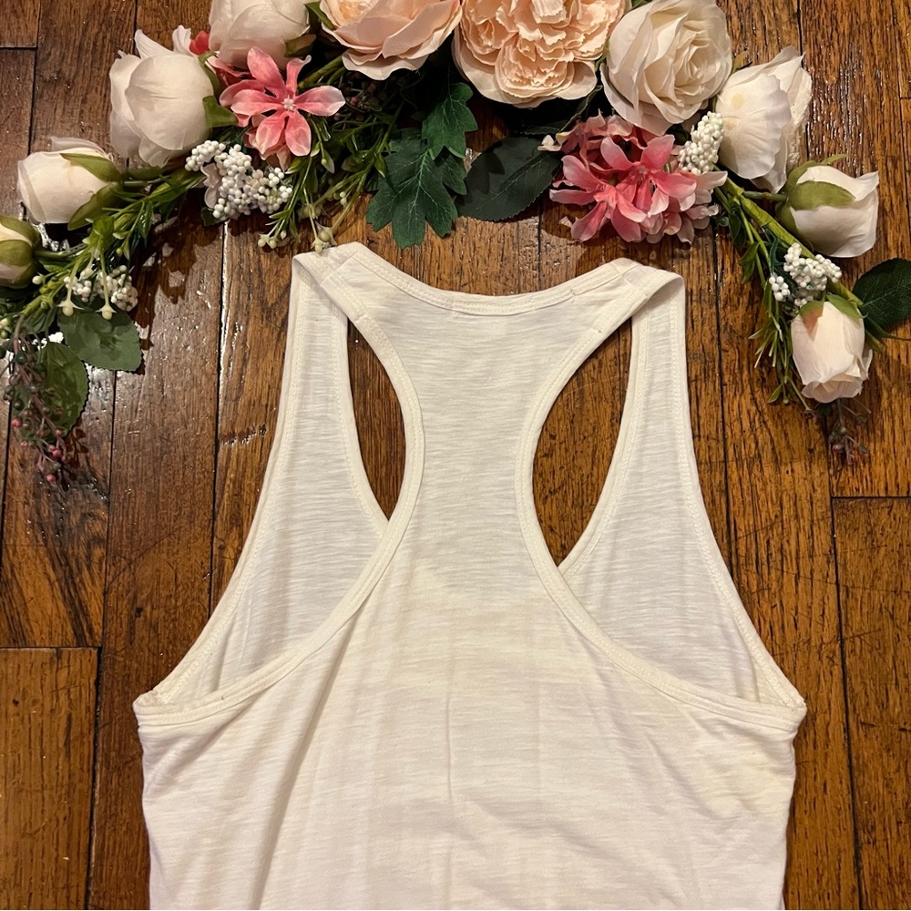 James Perse Ruched Tank Dress Racerback White - Picture 14 of 16